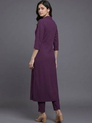 women regular silk crepe kurta with trousers 4