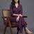 women regular silk crepe kurta with trousers
