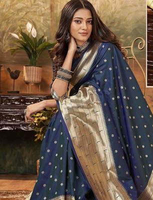 navy_blue woven design zari paithani saree 2