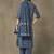 women printed regular cotton kurta with trousers & with dupatta