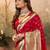 red woven design zari paithani saree