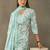 women floral printed regular cotton kurta with trousers & with dupatta