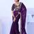 purple floral embroidered pure chiffon saree