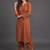 women regular silk crepe kurta with trousers