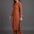 women regular silk crepe kurta with trousers
