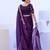 purple floral embroidered pure chiffon saree
