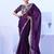purple floral embroidered pure chiffon saree