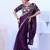 purple floral embroidered pure chiffon saree