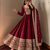 Women's maroon heavy zari & sequins work anarkali suit set with straight pant and embroidered dupatta