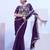 purple floral embroidered pure chiffon saree