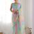 blue tie and dye designer saree