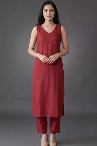 women regular kurta with trousers