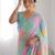 blue tie and dye designer saree