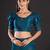 teal teal & gold-toned embellished satin saree