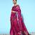 magenta magenta & gold-toned ethnic motifs silk blend banarasi saree