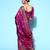 magenta magenta & gold-toned ethnic motifs silk blend banarasi saree
