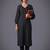 women striped regular silk crepe kurta with trousers