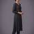 women striped regular silk crepe kurta with trousers