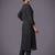 women striped regular silk crepe kurta with trousers