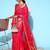 red floral saree with solid border