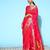 red floral saree with solid border