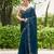teal embellished beads and stones detailed organza saree