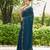 teal embellished beads and stones detailed organza saree