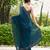 teal embellished beads and stones detailed organza saree
