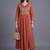 women ethnic motifs printed empire kurta with trousers