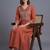women ethnic motifs printed empire kurta with trousers