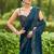 teal embellished beads and stones detailed organza saree