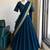 Rama Viscose Georgette Zari Weaving Border With all over Lining with Sequence Lehenga Choli with Dupatta