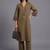 women ethnic motifs embroidered regular sequinned kurta with trousers