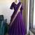 Purple Viscose Georgette Zari Weaving Border With all over Lining with Sequence Lehenga Choli with Dupatta