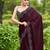 magenta embellished beads and stones organza saree