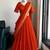 Orange Viscose Georgette Zari Weaving Border With all over Lining with Sequence Lehenga Choli with Dupatta