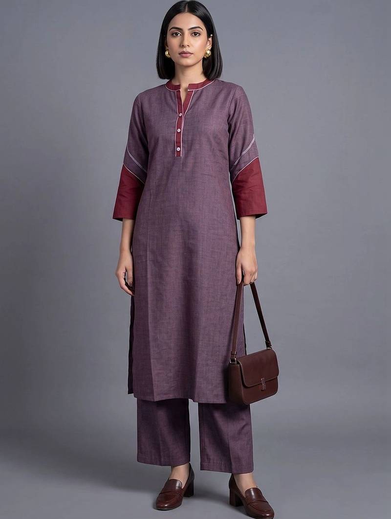 women regular kurta with palazzos