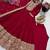 Women's maroon heavy zari & sequins work anarkali suit set with straight pant and embroidered dupatta