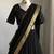 Black Viscose Georgette Zari Weaving Border With all over Lining with Sequence Lehenga Choli with Dupatta