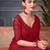 red embellished sequinned pure georgette heavy work saree
