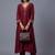women ethnic motifs embroidered regular thread work kurta with trousers