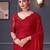 red embellished sequinned pure georgette heavy work saree