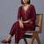 women ethnic motifs embroidered regular thread work kurta with trousers