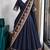 Blue Viscose Zari Weaving Border Lehenga Choli with Dupatta- full stitched free size