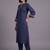 women ethnic motifs embroidered regular thread work kurta with trousers