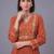 women ethnic motifs embroidered pleated thread work kurta with trousers & with dupatta