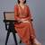 women ethnic motifs embroidered pleated thread work kurta with trousers & with dupatta