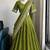 Pista Viscose Georgette Zari Weaving Border Lehenga Choli with Dupatta- full stitched free size