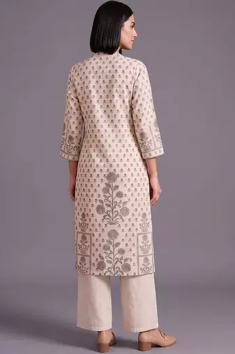 women ethnic motifs printed regular kurta with palazzos