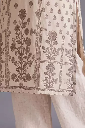 women ethnic motifs printed regular kurta with palazzos